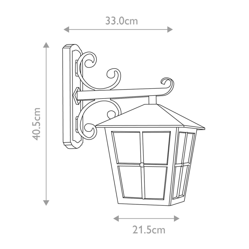 Elstead - Iluminação de parede exterior CANTERBURY 1xE27/100W/230V IP43