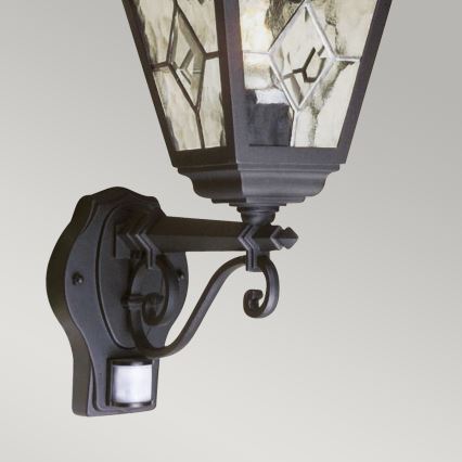 Elstead - Iluminação de parede exterior com sensor NORFOLK 1xE27/100W/230V IP43