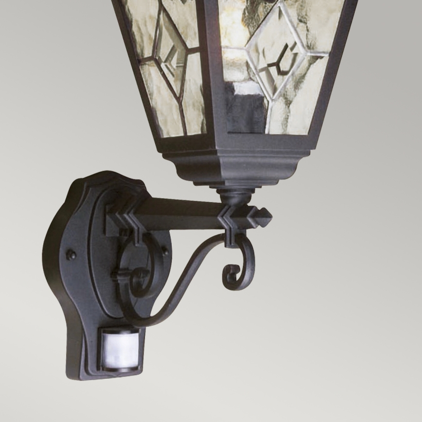 Elstead - Iluminação de parede exterior com sensor NORFOLK 1xE27/100W/230V IP43