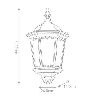 Elstead - Iluminação de parede exterior com um sensor MEDSTEAD 1xE27/100W/230V IP43