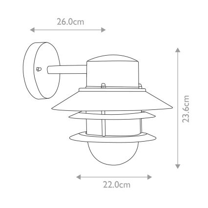 Elstead - Iluminação de parede exterior COPENHAGEN 1xE27/60W/230V IP44