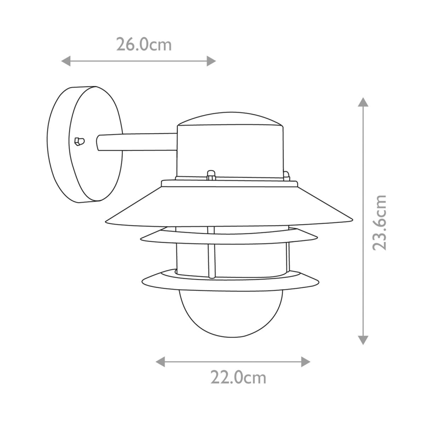 Elstead - Iluminação de parede exterior COPENHAGEN 1xE27/60W/230V IP44
