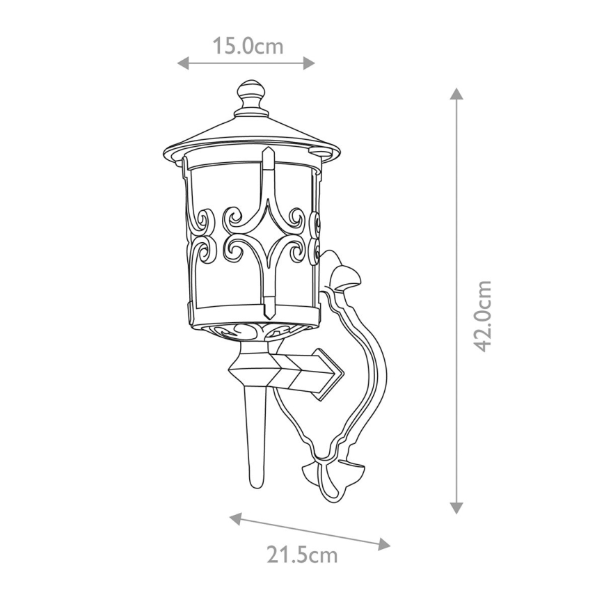 Elstead - Iluminação de parede exterior HEREFORD 1xE27/100W/230V IP23 preto