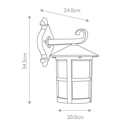 Elstead - Iluminação de parede exterior HEREFORD 1xE27/100W/230V IP43