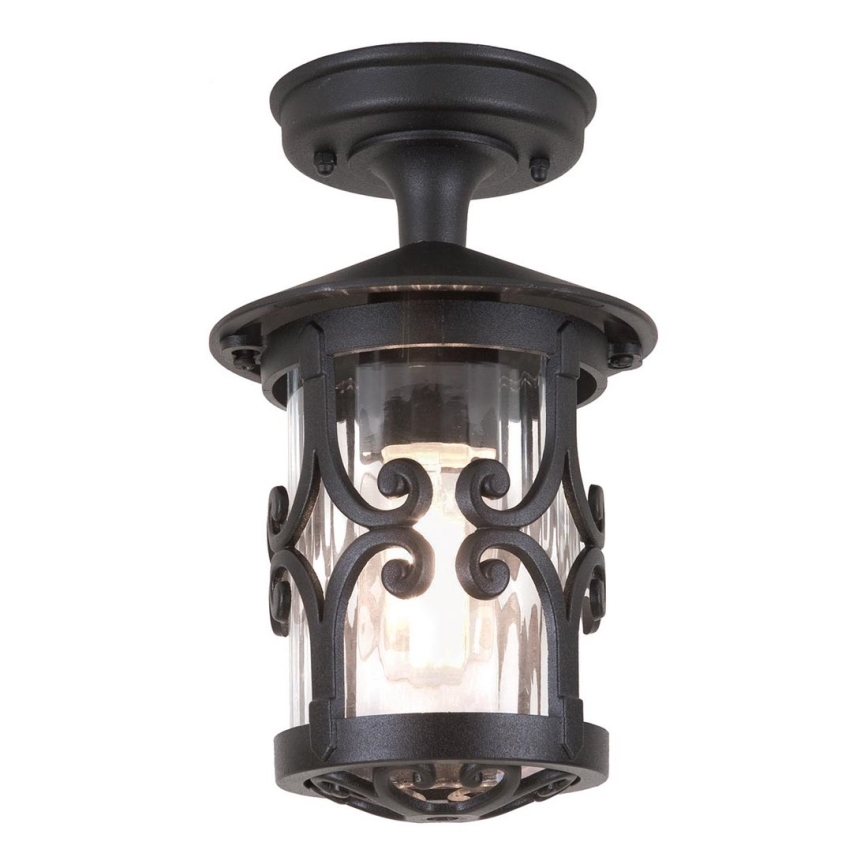 Elstead - Iluminação de teto exterior HEREFORD 1xE27/100W/230V IP23 preto