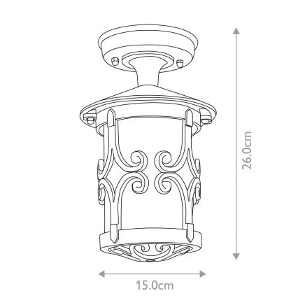 Elstead - Iluminação de teto exterior HEREFORD 1xE27/100W/230V IP23 preto