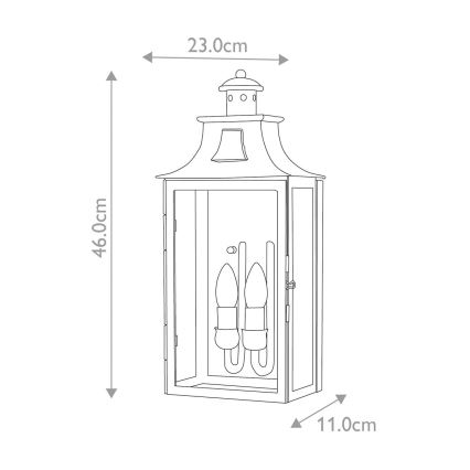 Elstead - Iluminação de parede exterior KENDAL 2xE14/60W/230V IP44