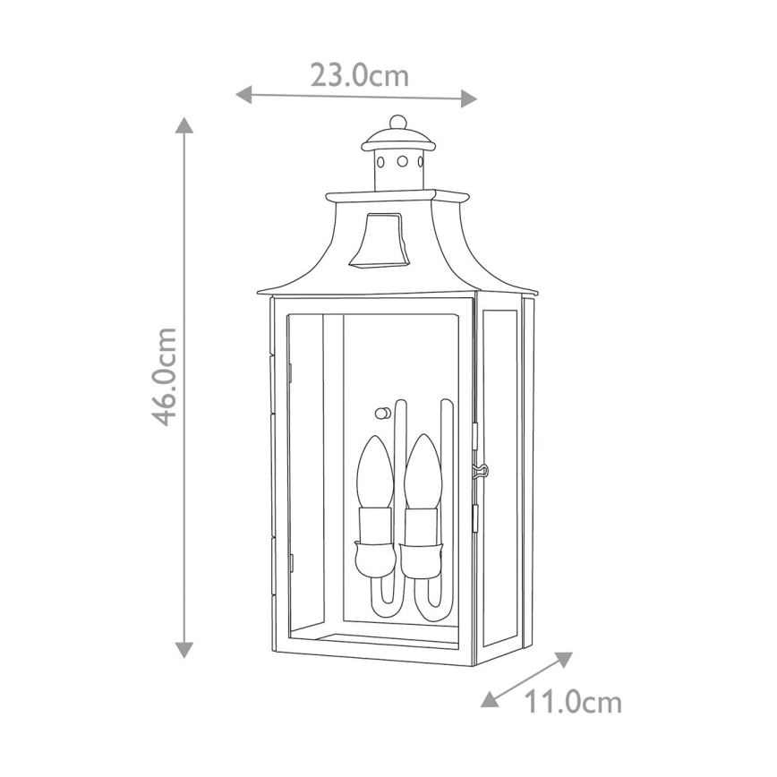 Elstead - Iluminação de parede exterior KENDAL 2xE14/60W/230V IP44