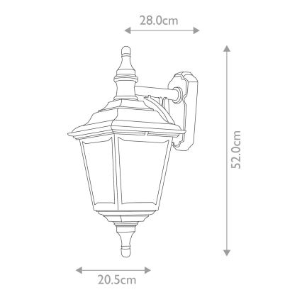Elstead KERRY-WALL - Iluminação de parede exterior KERRY 1xE27/100W/230V IP44