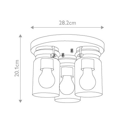 Elstead KL-BRINLEY-F-OZ - Iluminação de teto BRINLEY 3xE27/60W/230V antracite