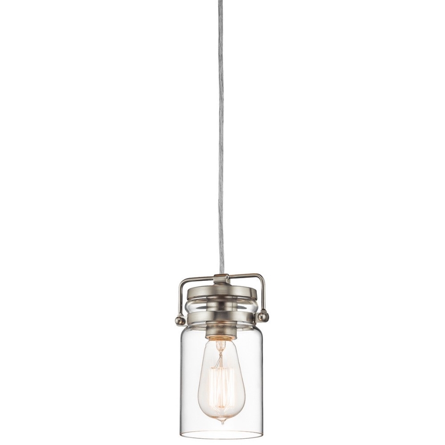 Elstead KL-BRINLEY-MP-NI - Candelabro suspenso BRINLEY 1xE27/60W/230V cromado mate