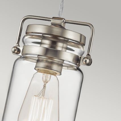 Elstead KL-BRINLEY-MP-NI - Candelabro suspenso BRINLEY 1xE27/60W/230V cromado mate