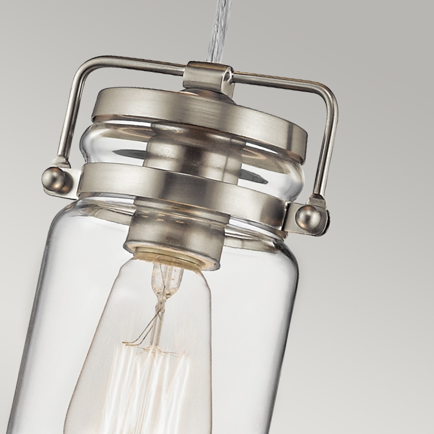 Elstead KL-BRINLEY-MP-NI - Candelabro suspenso BRINLEY 1xE27/60W/230V cromado mate