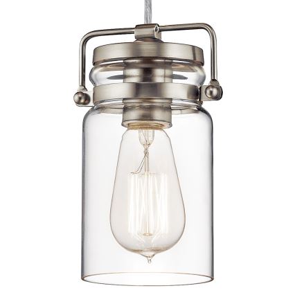 Elstead KL-BRINLEY-MP-NI - Candelabro suspenso BRINLEY 1xE27/60W/230V cromado mate