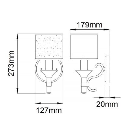 Elstead KL-LACEY1-MB - Iluminação de parede LACEY 1xE14/60W/230V