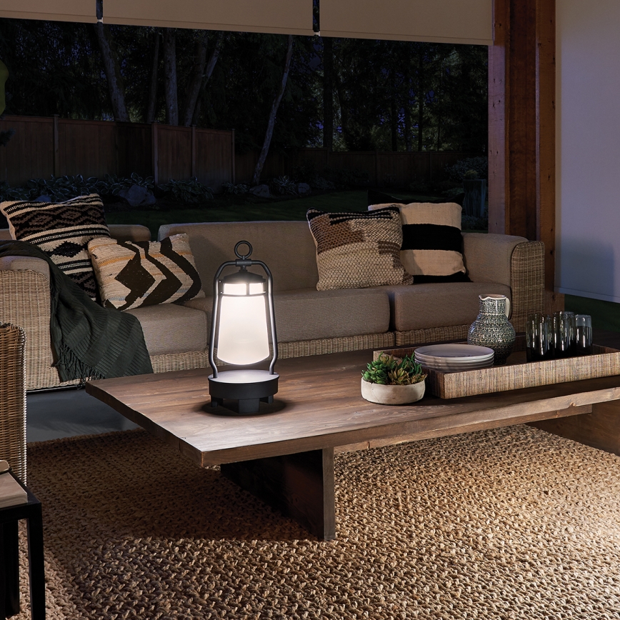 Elstead KL-LYNDON-BT-B-BK - Candeeiro exterior LED com altifalante LED/3W/230V IP44 300 mA