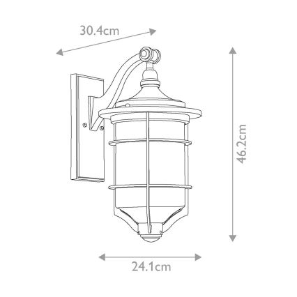 Elstead KL-ROYAL-MARINE2-M - Iluminação de parede exterior ROYAL 1xE27/60W/230V IP44