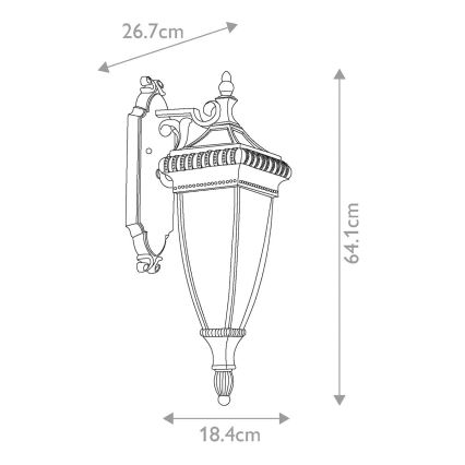 Elstead KL-VENETIAN2-M - Iluminação de parede exterior VENETIAN 2xE14/60W/230V IP44