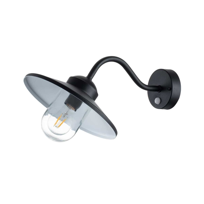 Elstead - Aplique de parede exterior com sensor KLAMPENBORG 1xE27/60W/230V IP44