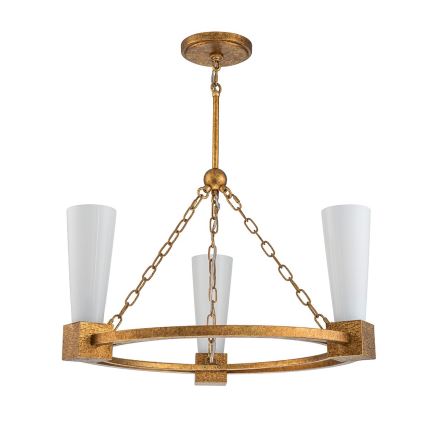 Elstead - Lustre de haste KRISTY 3xE27/40W/230V, acabamento em cobre