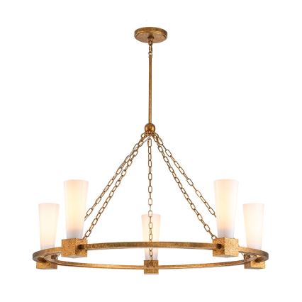 Elstead - Lustre de haste KRISTY 5xE27/40W/230V, acabamento em cobre
