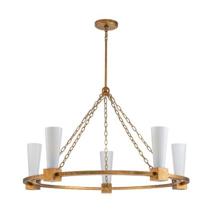 Elstead - Lustre de haste KRISTY 5xE27/40W/230V, acabamento em cobre