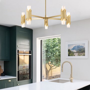 Elstead - Lustre com haste MARVELE 10xE14/40W/230V dourado