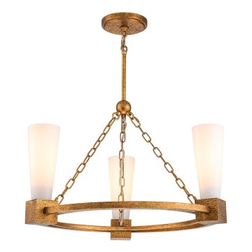 Elstead - Lustre de haste KRISTY 3xE27/40W/230V, acabamento em cobre