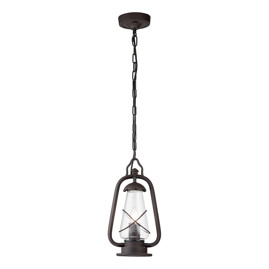 Elstead - Lustre exterior suspenso por corrente MINERS 1xE27/60W/230V IP44 bronze
