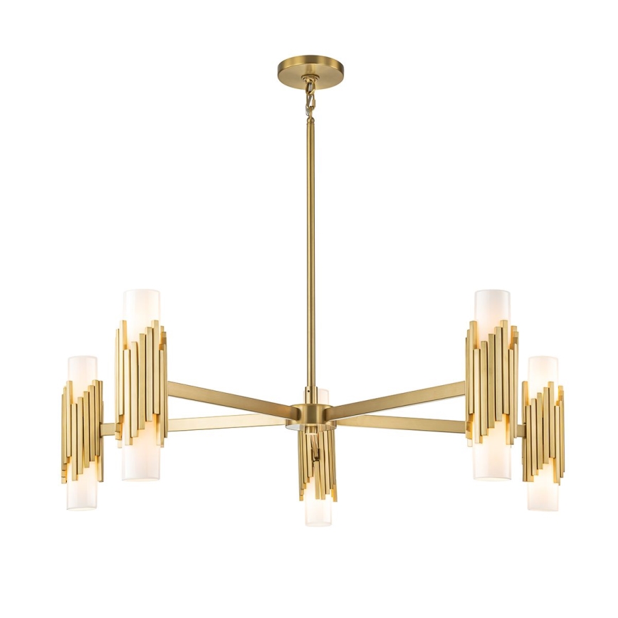 Elstead - Lustre com haste MARVELE 10xE14/40W/230V dourado