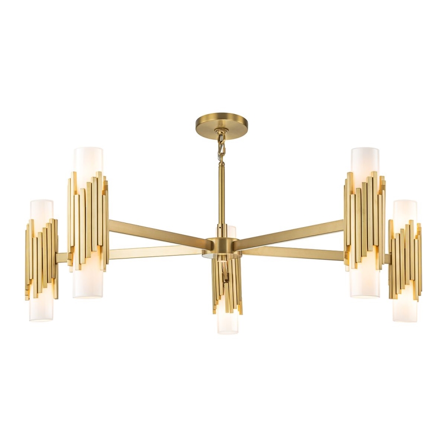 Elstead - Lustre com haste MARVELE 10xE14/40W/230V dourado
