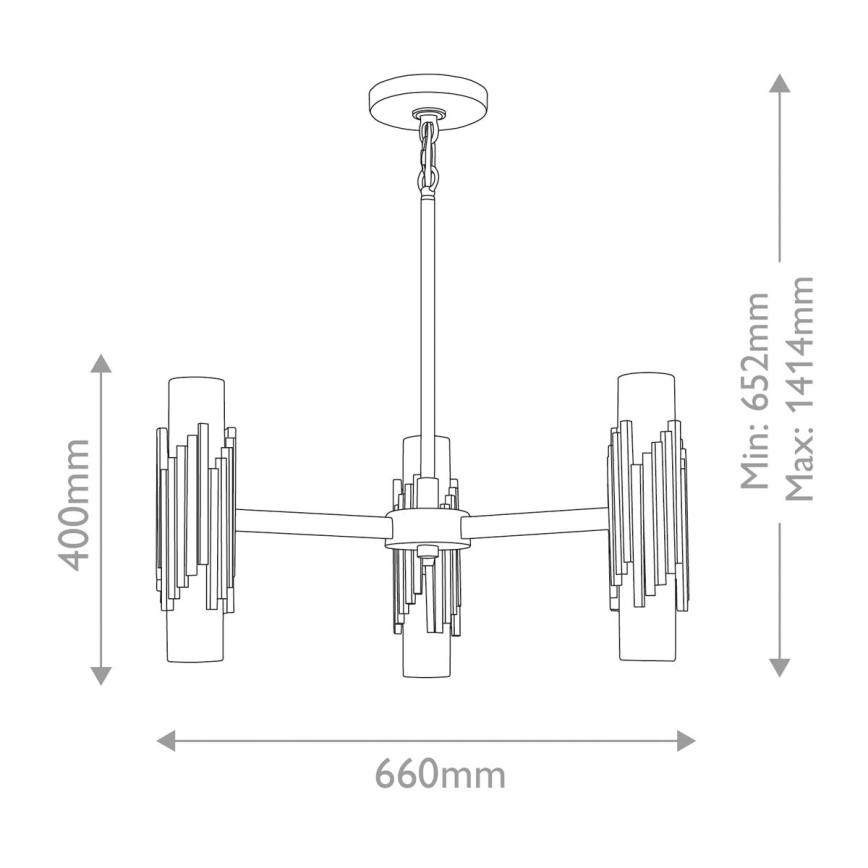 Elstead - Lustre de haste MARVELE 6xE14/40W/230V dourado