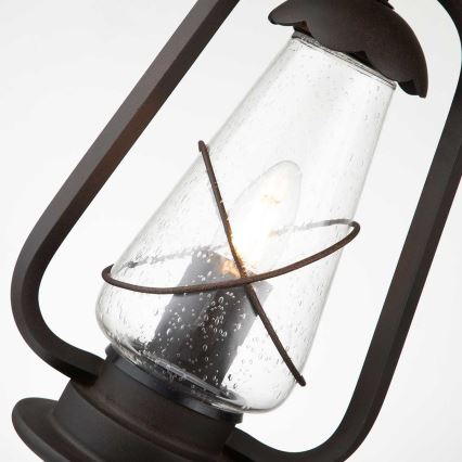 Elstead - Lustre exterior suspenso por corrente MINERS 1xE27/60W/230V IP44 bronze