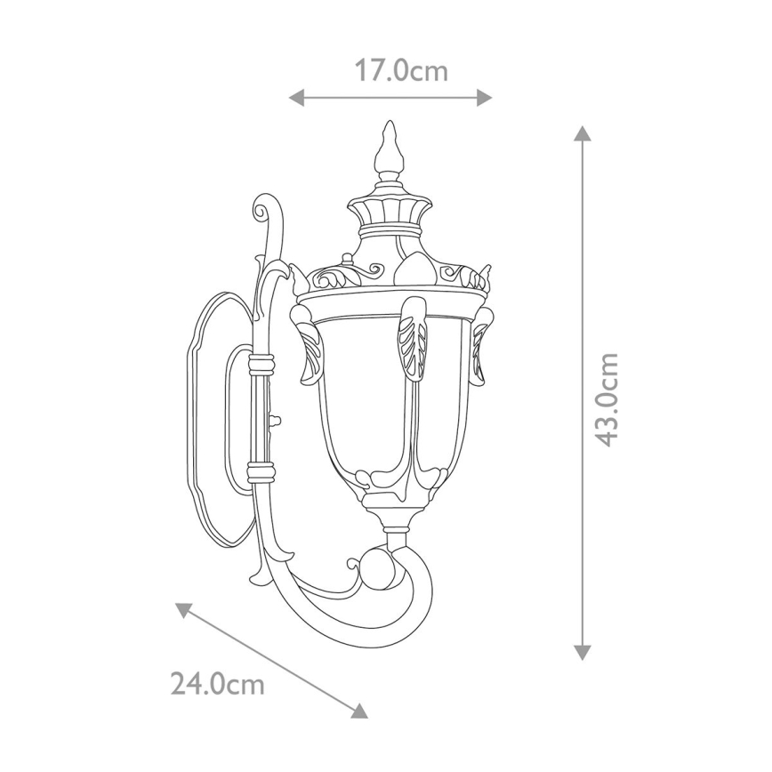 Elstead - Iluminação de parede exterior PHILADELPHIA 1xE27/60W/230V IP44