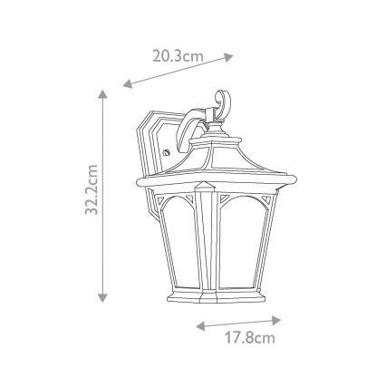 Elstead QZ-BEDFORD2-S - Iluminação de parede exterior BEDFORD 1xE27/60W/230V IP44