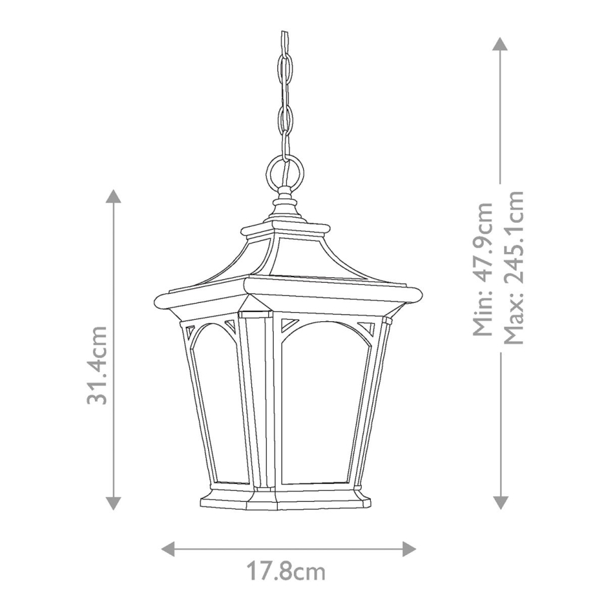 Elstead QZ-BEDFORD8-S - Candelabro exterior BEDFORD 1xE27/60W/230V IP44