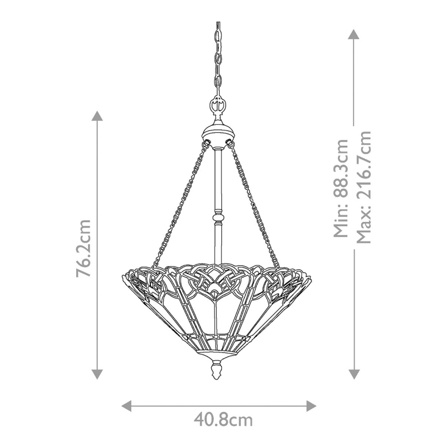 Elstead QZ-CAMBRIDGE-P - Candelabro suspenso BELLE 3xE27/100W/230V
