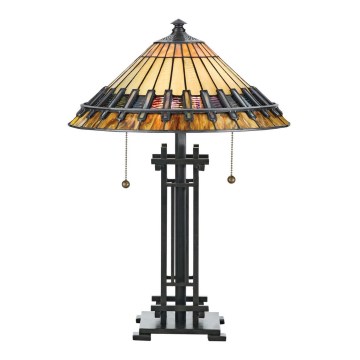 Elstead QZ-CHASTAIN-TL - Candeeiro de mesa CHASTAIN 2xE27/60W/230V