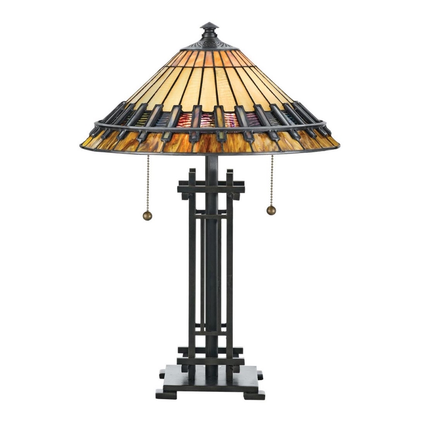 Elstead QZ-CHASTAIN-TL - Candeeiro de mesa CHASTAIN 2xE27/60W/230V