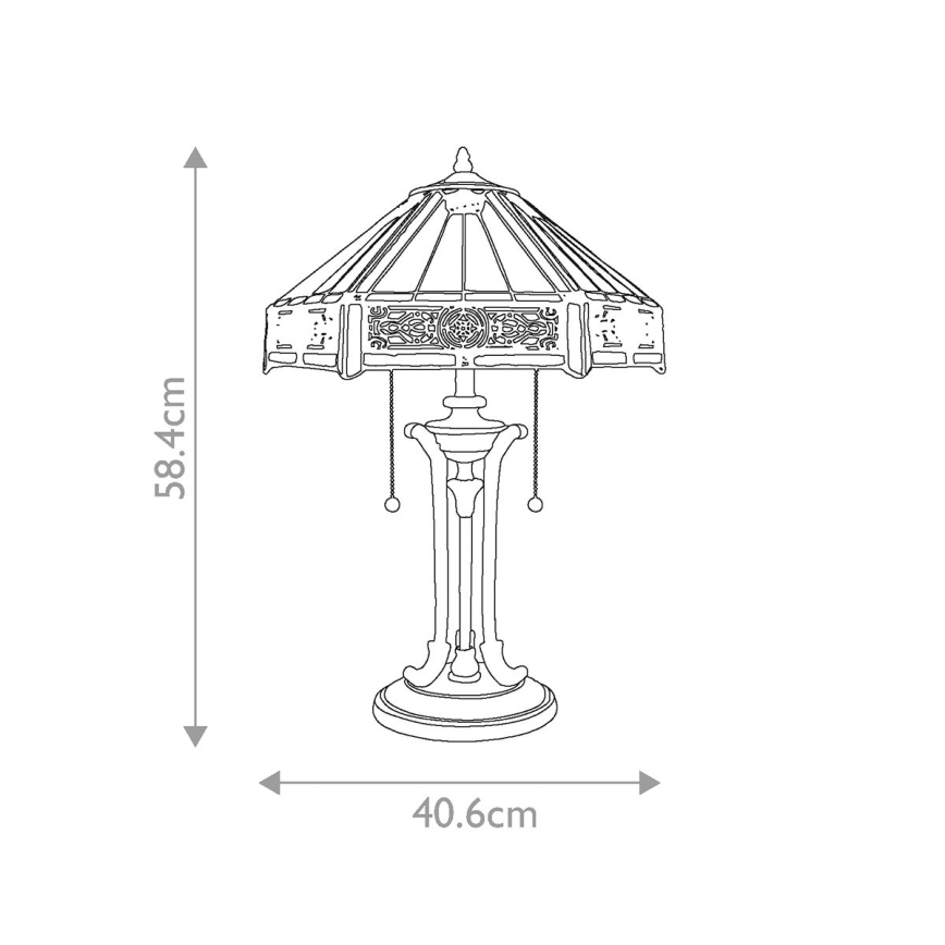 Elstead - Candeeiro de mesa INDUS 2xE27/60W/230V âmbar copo