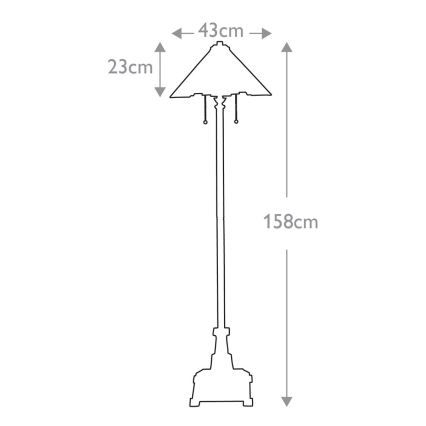 Elstead QZ-INGLENOOK-FL - Candeeiro de chão INGLENOOK 2xE27/60W/230V