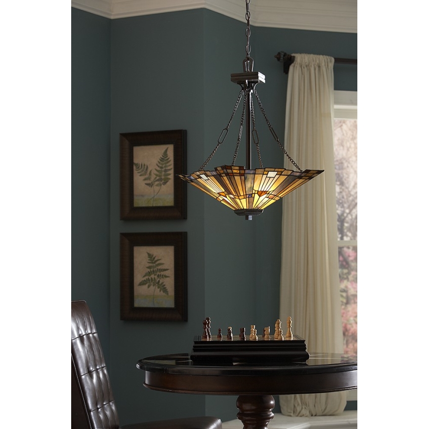 Elstead QZ-INGLENOOK-P-B - Candelabro suspenso INGLENOOK 3xE27/100W/230V
