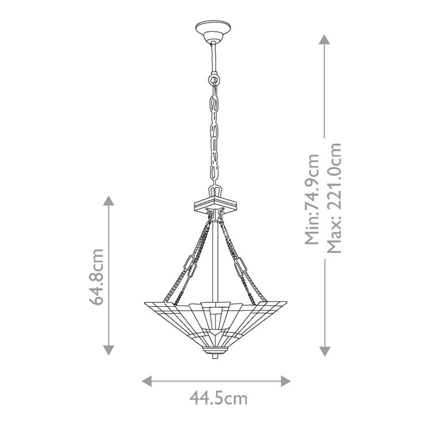 Elstead QZ-INGLENOOK-P-B - Candelabro suspenso INGLENOOK 3xE27/100W/230V
