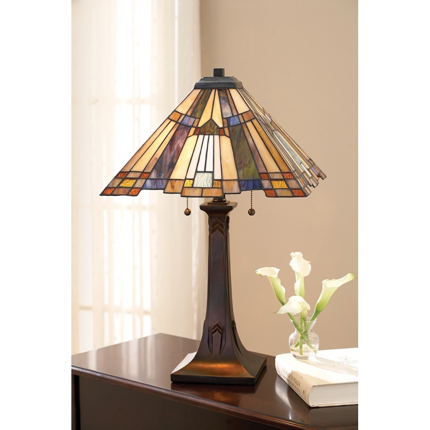 Elstead QZ-INGLENOOK-TL - Candeeiro de mesa INGLENOOK 2xE27/60W/230V