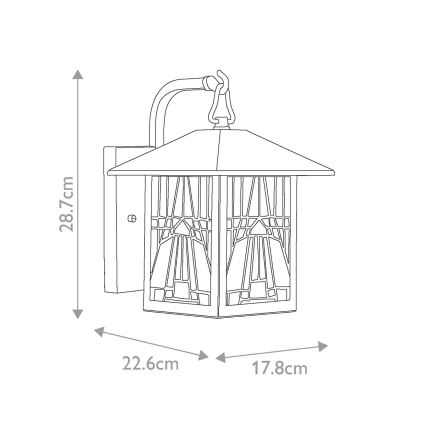 Elstead QZ-INGLENOOK2-S - Iluminação de parede exterior INGLENOOK 1xE27/60W/230V IP44