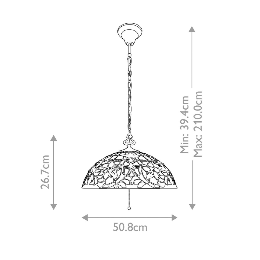Elstead QZ-KAMI-P - Candelabro suspenso KAMI 3xE27/60W/230V