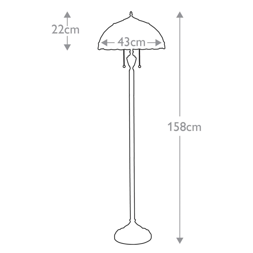 Elstead QZ-LARISSA-FL - Candeeiro de chão LARISSA 2xE27/100W/230V