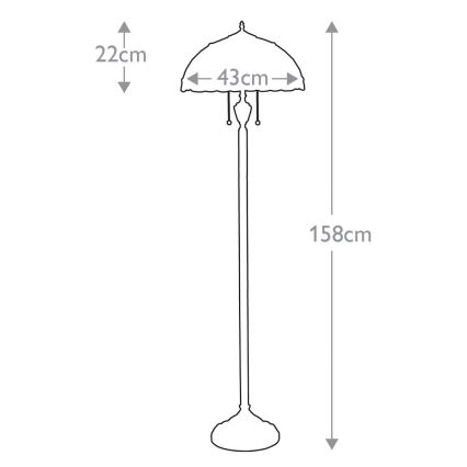 Elstead - Candeeiro de pé Tiffany LARISSA 2xE27/100W/230V