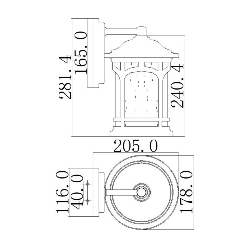Elstead QZ-MARBLEHEAD2-S - Iluminação de parede exterior MARBLEHEAD 1xE27/75W/230V IP44