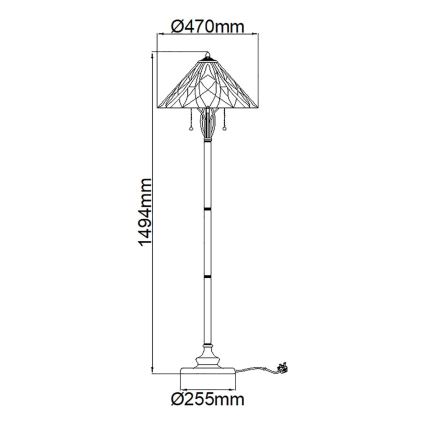 Elstead QZ-VICTORY-FL - Candeeiro de chão VICTORY 2xE27/60W/230V
